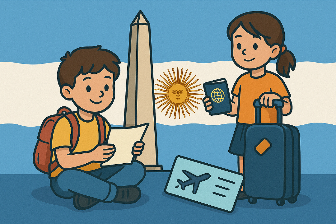 ¿Dónde sacar permiso de viaje para niños al exterior Argentina?